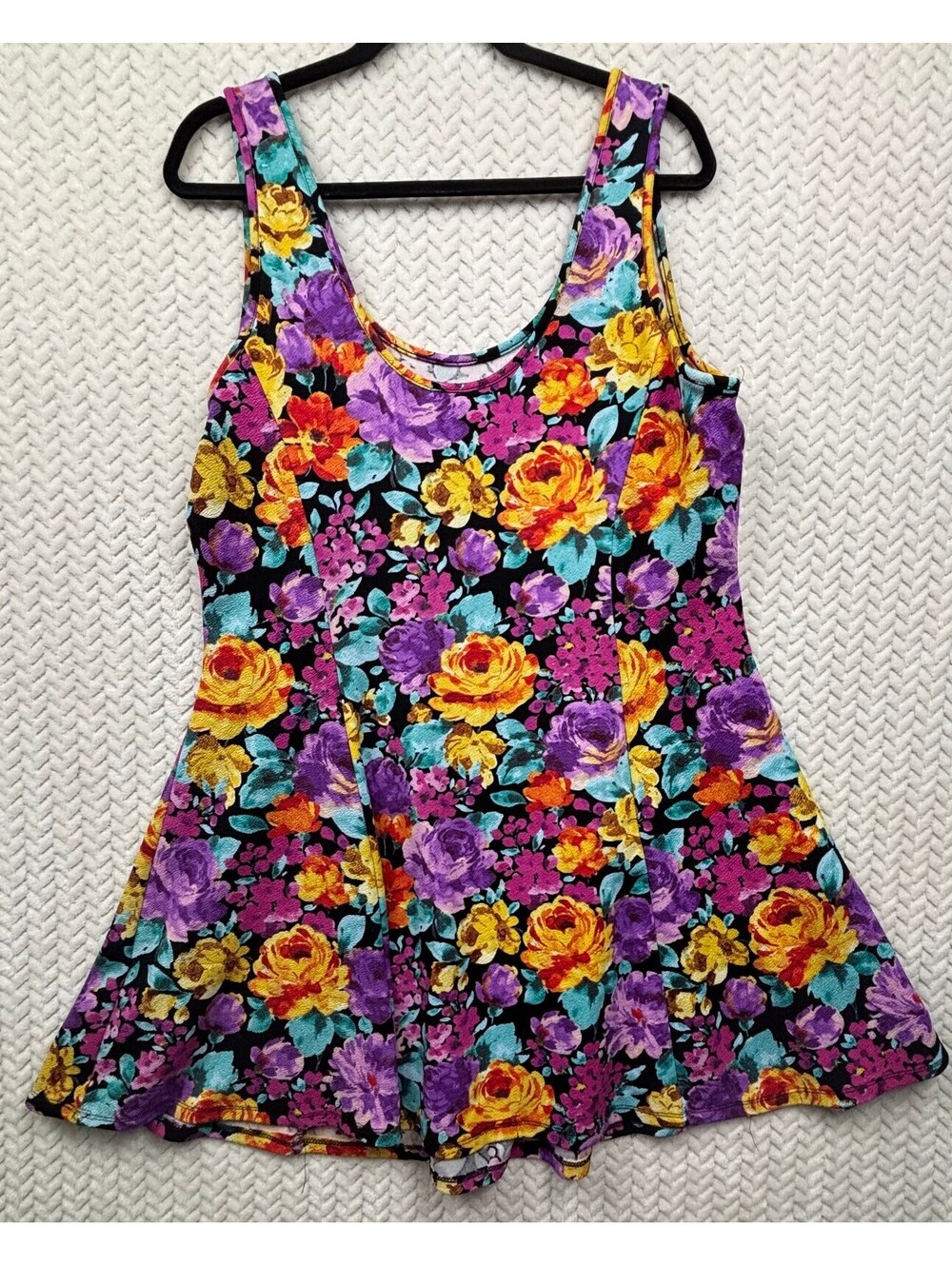 Ambiance Apparel Floral Print 2XL Sleeveless Dress